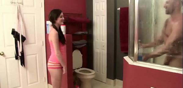  Renee Watches Dad in the Shower- Then Joins Him
